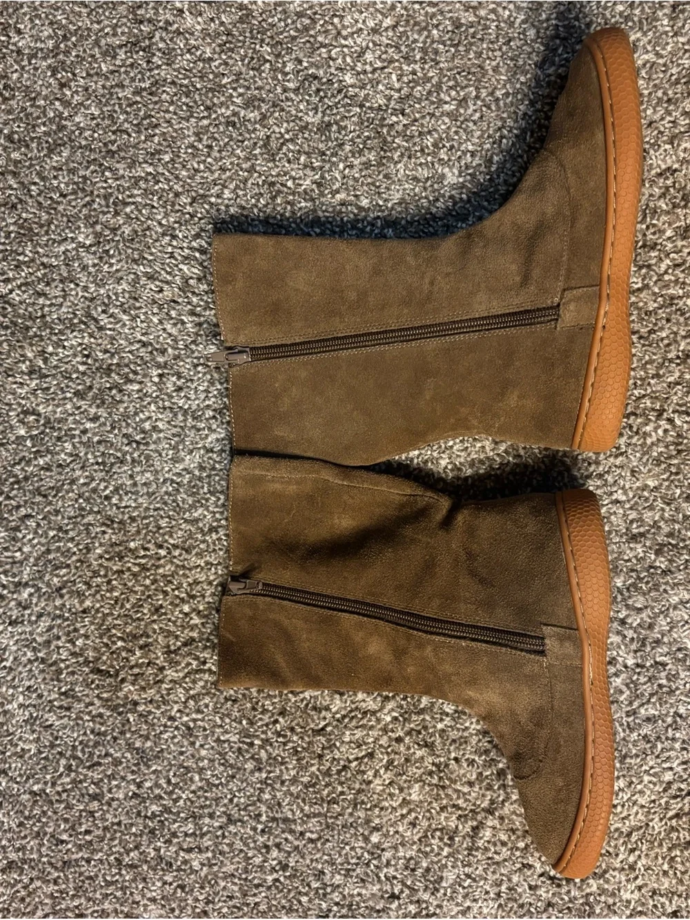 Livie & Luca Girls Size 3 Brown Suede Tall Boots Button Detail Zip